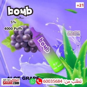 Bomb Aloe Grape 5% 4000 Puffs