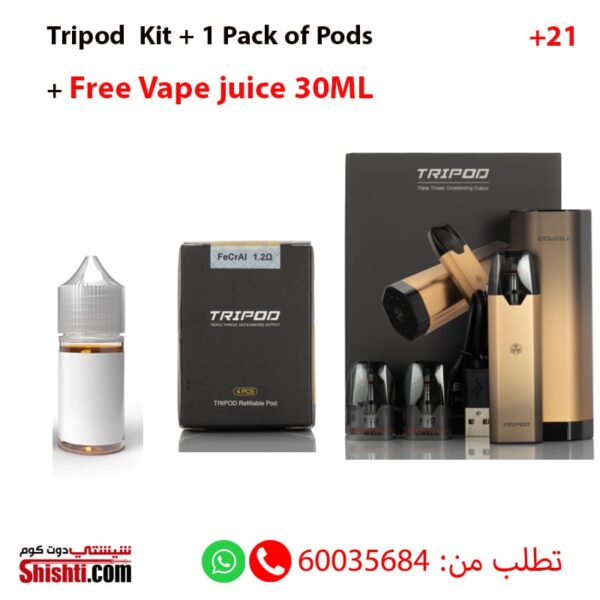 Tripod kit + 1 pack of pods + Salt juice FREE