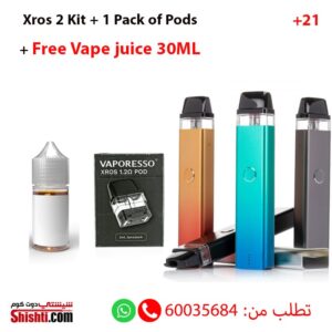 Xros 2 kit + 1 pack of pods + Salt juice FREE