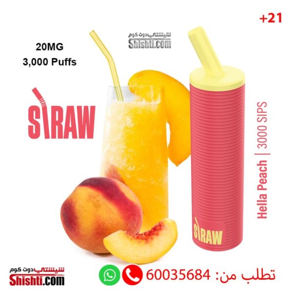 Straw Peach 20MG 3000 Puffs