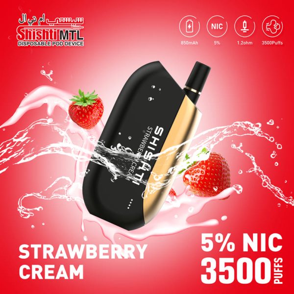 Shishti MTL Strawberry Cream 50MG 3500 Puffs