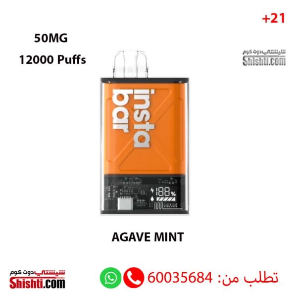 Insta Bar AGAVE Mint 50MG 12000 Puffs